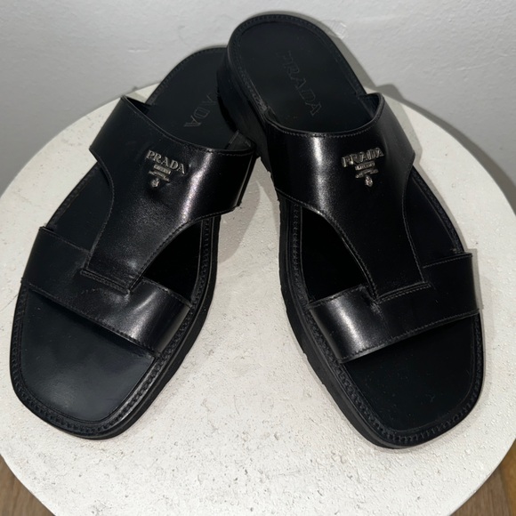 Prada ‘Jesus’ Leather Sandals - Picture 1 of 12